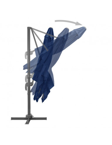 Ombrellone a Sbalzo con Palo in Alluminio 3x3 m Azzurro