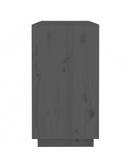 Credenza Grigia 100x40x75 cm in Legno Massello di Pino