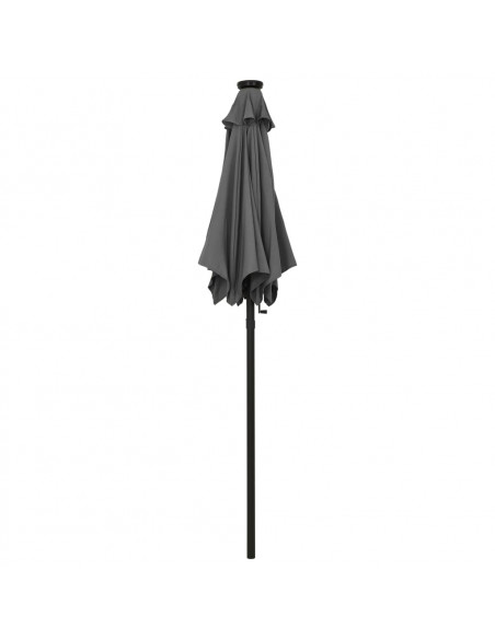 Ombrellone con LED Antracite 200x211 cm in Alluminio
