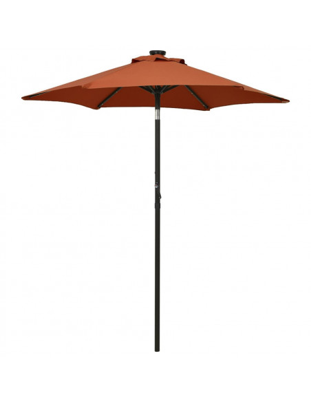 Ombrellone con LED Terracotta 200x211 cm in Alluminio