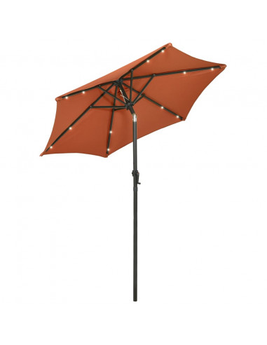 Ombrellone con LED Terracotta 200x211 cm in Alluminio