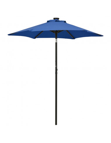 Ombrellone con LED Azzurro 200x211 cm in Alluminio