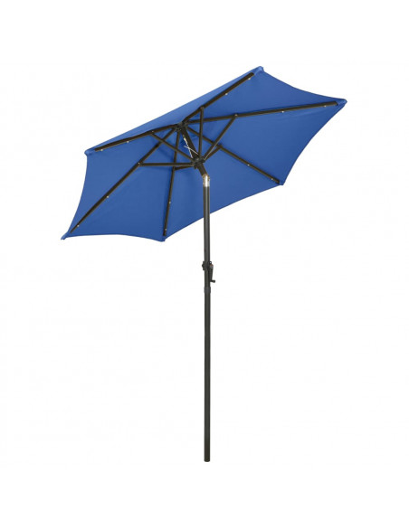 Ombrellone con LED Azzurro 200x211 cm in Alluminio