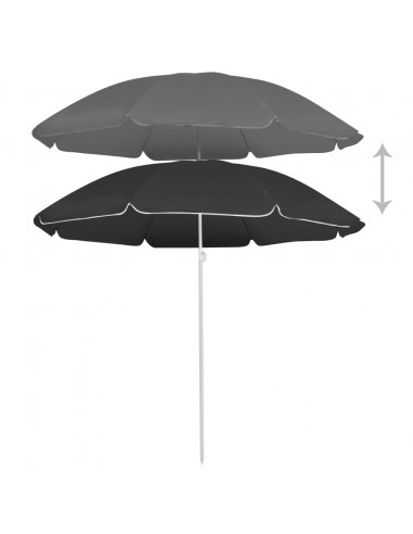 Ombrellone da Esterni con Palo in Acciaio 180 cm Antracite