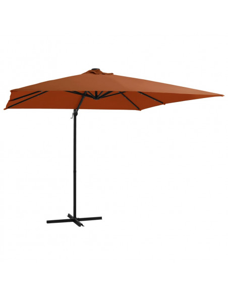 Ombrellone a Sbalzo con LED Terracotta 250x250 cm