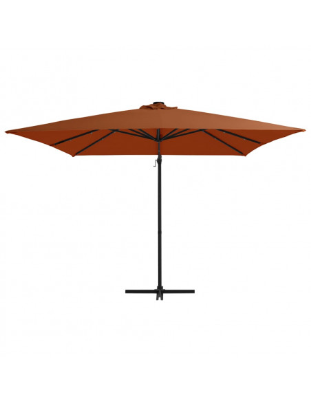 Ombrellone a Sbalzo con LED Terracotta 250x250 cm