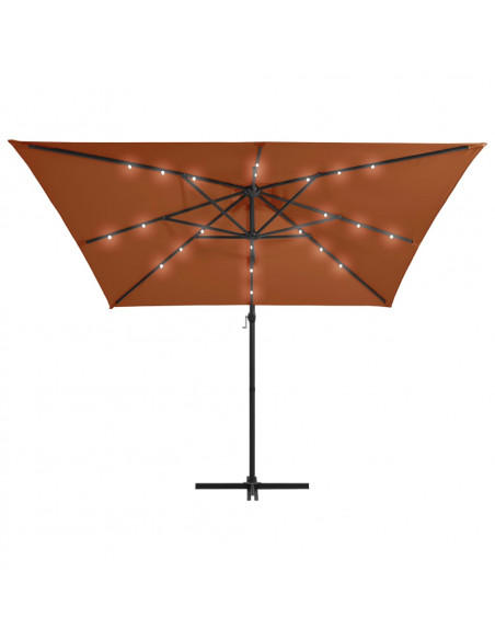 Ombrellone a Sbalzo con LED Terracotta 250x250 cm
