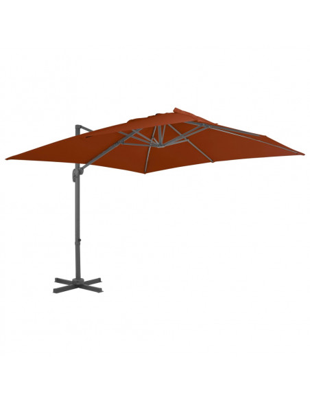 Ombrellone a Sbalzo con Palo Alluminio Terracotta 300x300 cm