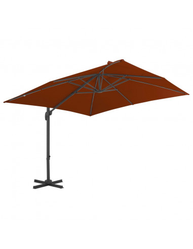 Ombrellone a Sbalzo con Palo Alluminio Terracotta 300x300 cm