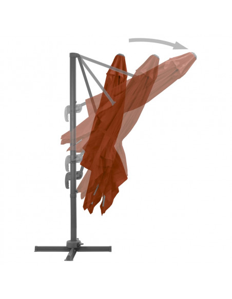 Ombrellone a Sbalzo con Palo Alluminio Terracotta 300x300 cm