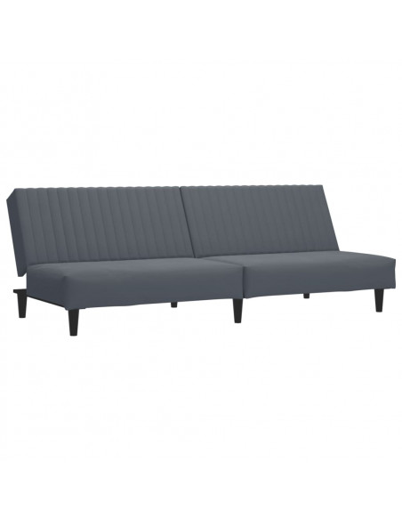Set di Divani 2 pz Grigio Scuro in Velluto