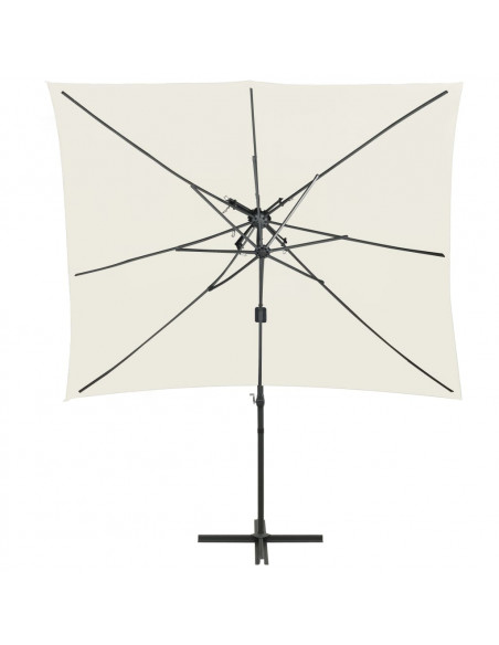 Ombrellone a Sbalzo con Doppia Copertura 250x250 cm Sabbia