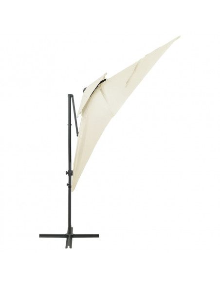 Ombrellone a Sbalzo con Doppia Copertura 250x250 cm Sabbia