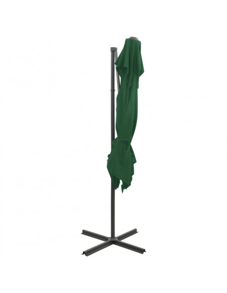 Ombrellone a Sbalzo con Doppia Copertura 250x250 cm Verde