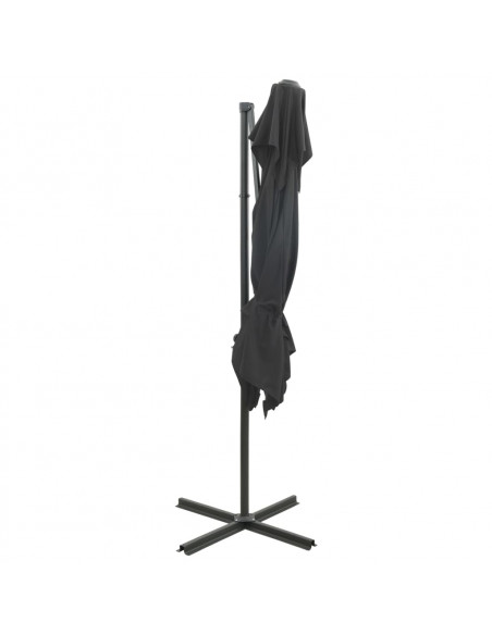Ombrellone a Sbalzo con Doppia Copertura Antracite 250x250 cm