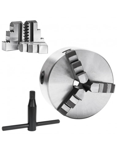 Mandrino per Tornio a 3 Griffe Autocentrante 125 mm in Acciaio