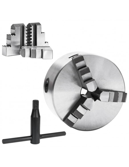 Mandrino per Tornio a 3 Griffe Autocentrante 125 mm in Acciaio