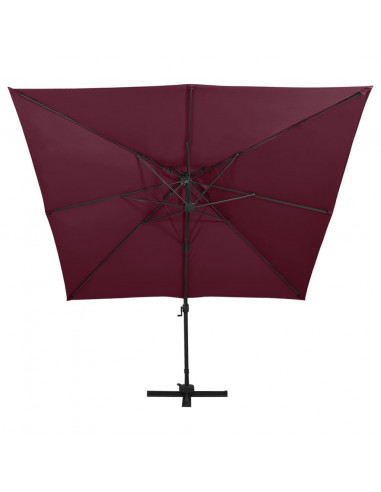 Ombrellone a Sbalzo con Doppia Copertura 300x300 cm Bodeaux