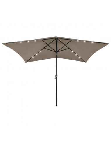 Ombrellone da Esterni con LED e Palo in Acciaio Talpa 2x3 m