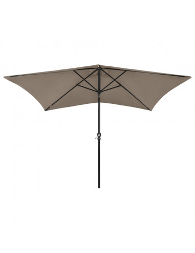 Ombrellone da Esterni con LED e Palo in Acciaio Talpa 2x3 m