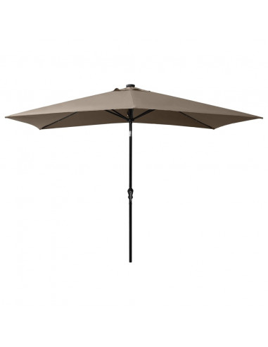 Ombrellone da Esterni con LED e Palo in Acciaio Talpa 2x3 m