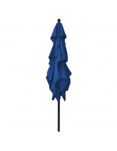 Ombrellone a Sbalzo 3 Livelli Palo Alluminio 2,5x2,5 m Azzurro 2