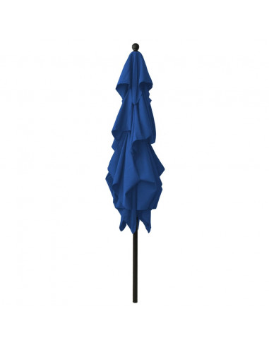 Ombrellone a Sbalzo 3 Livelli Palo Alluminio 2,5x2,5 m Azzurro