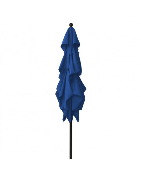 Ombrellone a 3 Livelli con Palo in Alluminio Azzurro 2,5x2,5 m