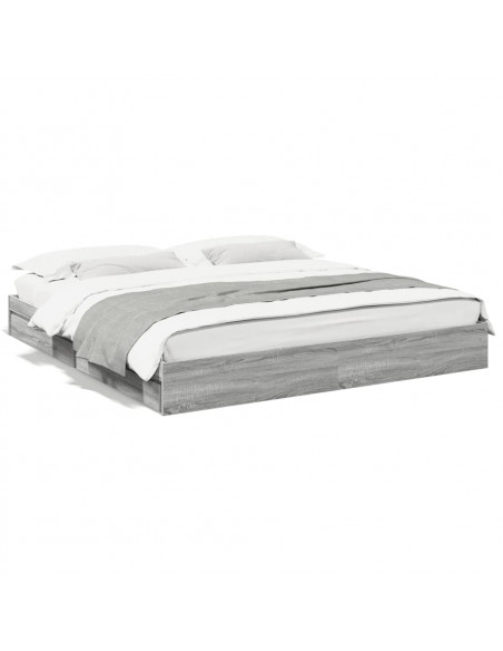 Giroletto Cassetti Grigio Sonoma 180x200 cm Legno Multistrato