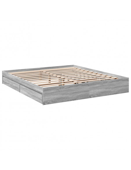 Giroletto Cassetti Grigio Sonoma 180x200 cm Legno Multistrato