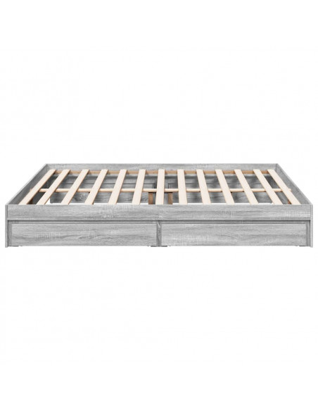 Giroletto Cassetti Grigio Sonoma 180x200 cm Legno Multistrato