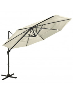 Ombrellone a 4 Livelli con Palo in Alluminio Sabbia 3x3 m 2