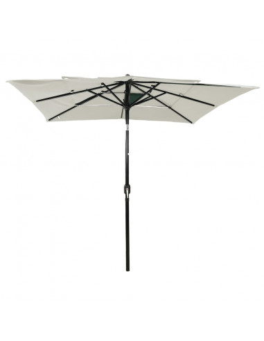 Ombrellone a 3 Livelli con Palo in Alluminio Sabbia 2,5x2,5 m