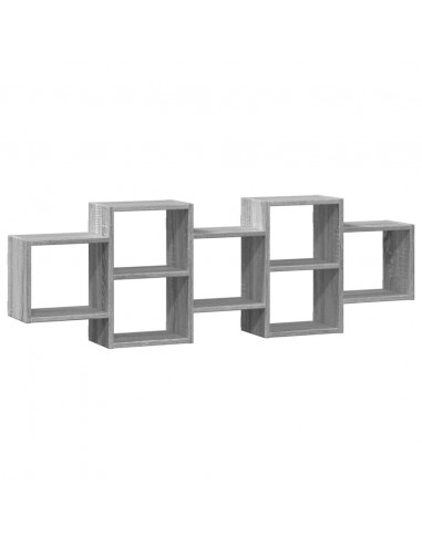 Mensola a Muro Grigio Sonoma 129x18x42 cm in Truciolato