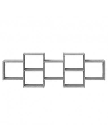 Mensola a Muro Grigio Sonoma 129x18x42 cm in Truciolato