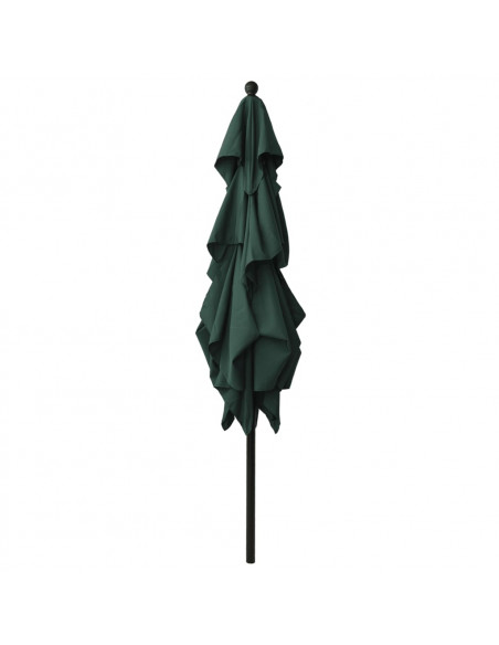 Ombrellone a 3 Livelli con Palo in Alluminio Verde 2,5x2,5 m