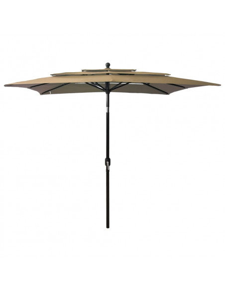 Ombrellone a 3 Livelli con Palo in Alluminio Talpa 2,5x2,5 m