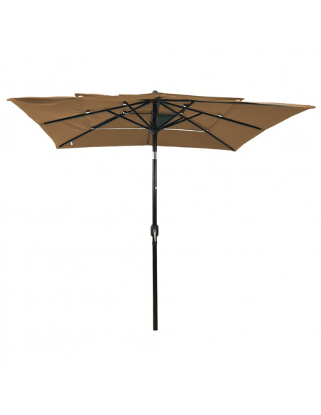 Ombrellone a 3 Livelli con Palo in Alluminio Talpa 2,5x2,5 m