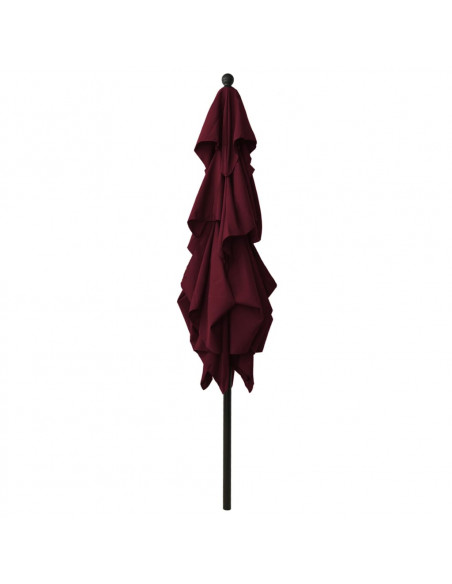 Ombrellone a 3 Livelli Palo in Alluminio Rosso Bordò 2,5x2,5 m