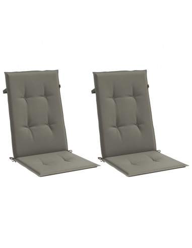 Cuscini Sedia Schiena Alta 2 Grigio Mélange 120x50x4 Tessuto