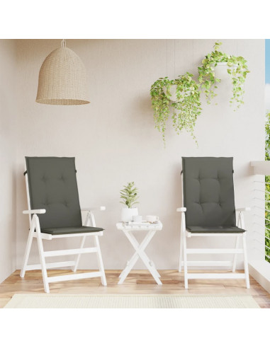 Cuscini Sedia Schiena Alta 2 Grigio Mélange 120x50x4 Tessuto