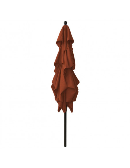 Ombrellone a 3 Livelli Palo in Alluminio Terracotta 2,5x2,5m