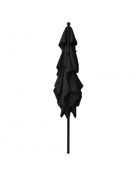 Ombrellone a 3 Livelli con Palo in Alluminio Nero 2,5x2,5 m