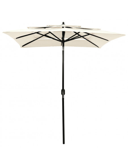 Ombrellone a 3 Livelli con Palo in Alluminio Sabbia 2x2 m Ombrellone a 3 Livelli con Palo in Alluminio Sabbia 2x2 m