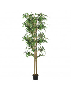 Albero Bambù Artificiale 1520 Foglie 200 cm Verde 2