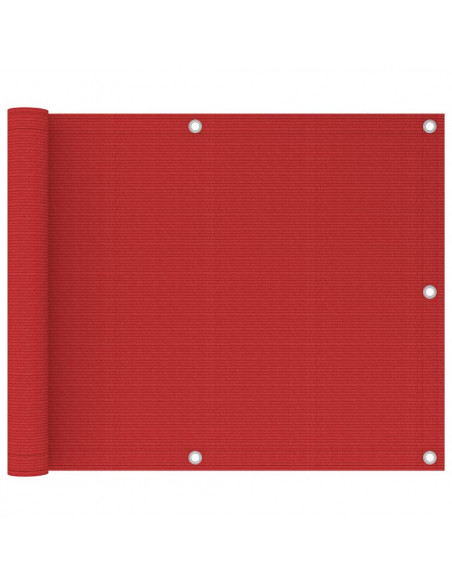 Paravento da Balcone Rosso 75x300 cm in HDPE