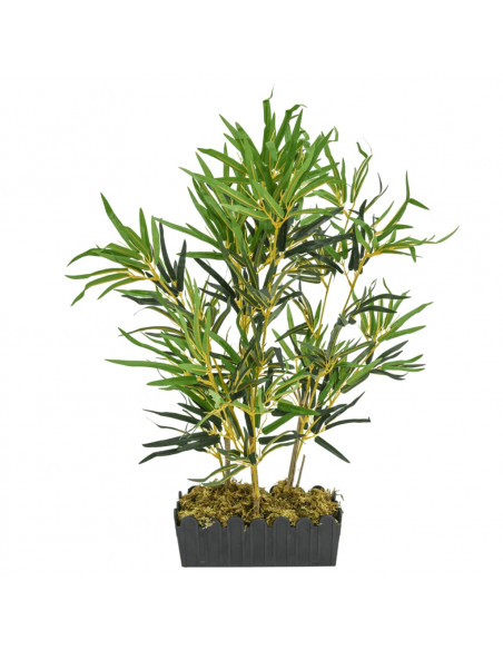 Albero Bambù Artificiale 368 Foglie 80 cm Verde