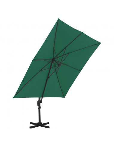 Ombrellone a Sbalzo con Palo Alluminio Verde 300x300 cm