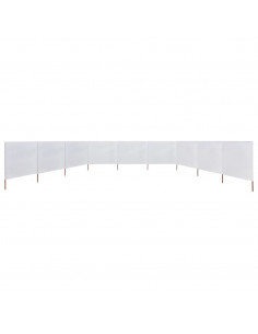 Paravento a 9 Pannelli in Tessuto 1200x80 cm Bianco Sabbia 2