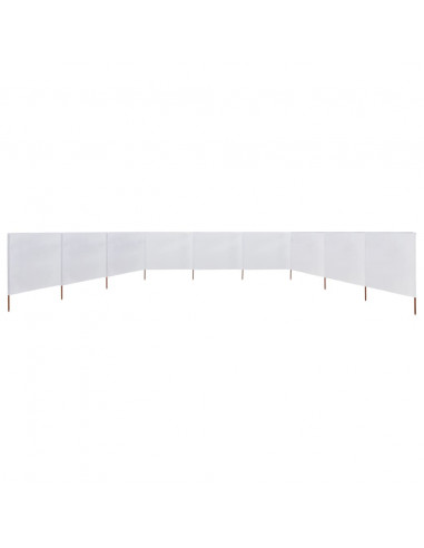 Paravento a 9 Pannelli in Tessuto 1200x80 cm Bianco Sabbia
